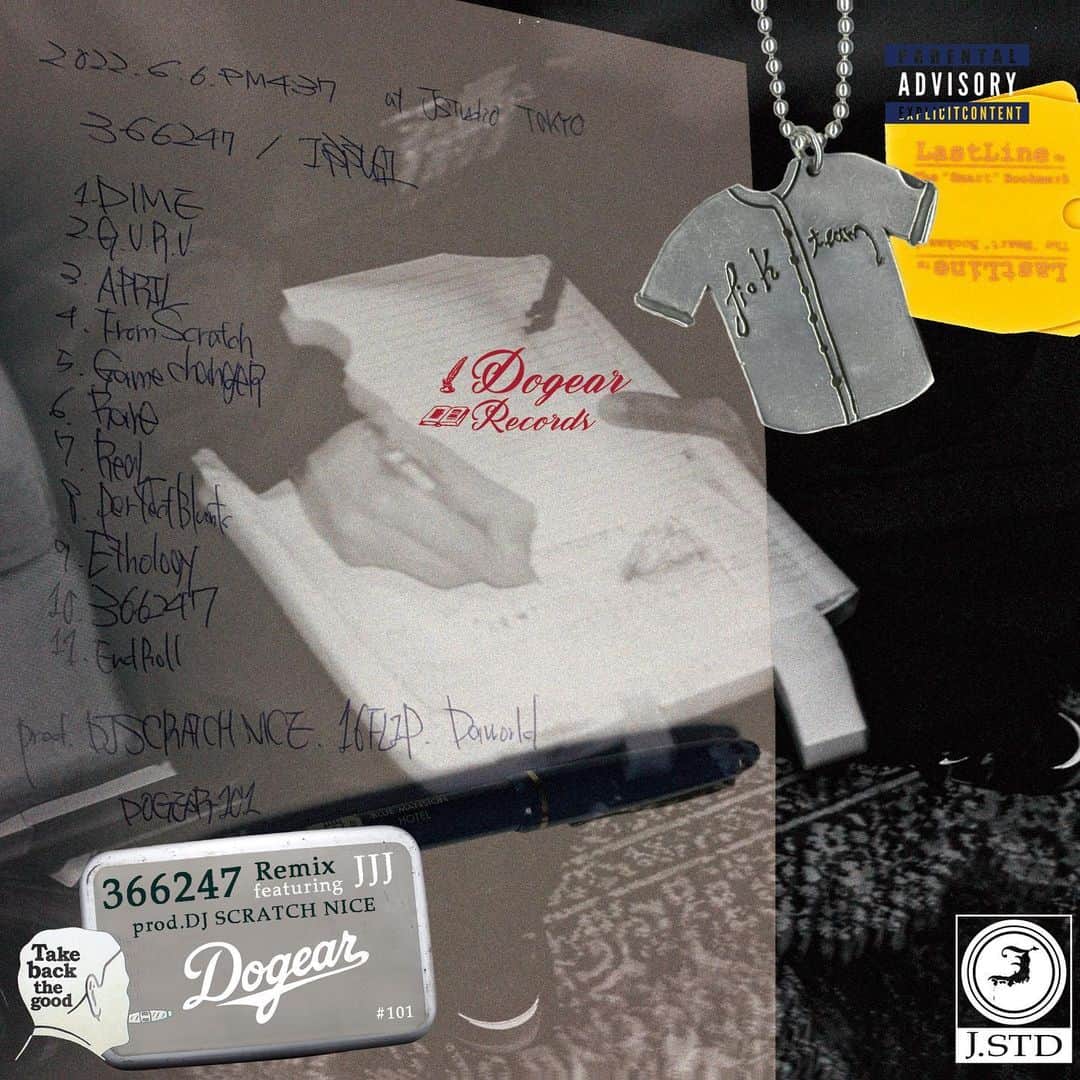 JJJのインスタグラム：「[New Release] ISSUGI - 366247 ft. jjj Prod by SCRATCH NICE  ISSUGI君のアルバムタイトル曲"366247"のRemixに参加させてもらいました。是非聴いて下さい。  2022/08/31」