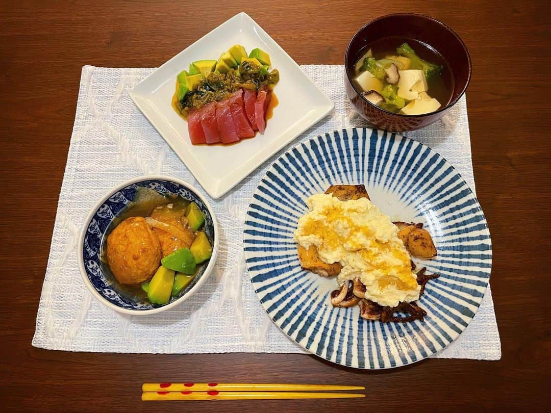田中良子さんのインスタグラム写真 - (田中良子Instagram)「料理大好きなんですが美味しすぎて太っていってます🥲  #自炊 #手料理 #イカ料理 #マグロ #フードプロセッサー 買って幸せ #料理大好き」8月8日 23時40分 - tanakaryoko102