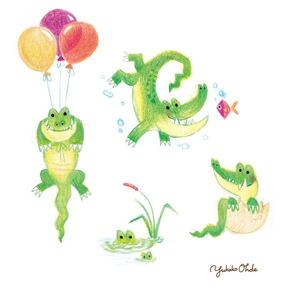 おおで ゆかこのインスタグラム：「Baby Crocodile🐊」