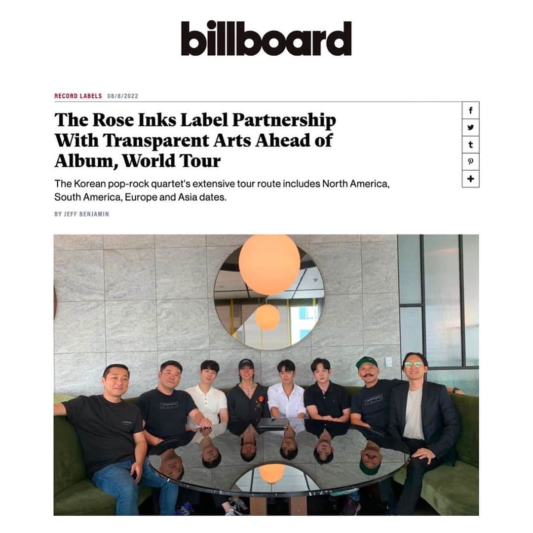 のインスタグラム：「🌐 @billboard Officially announcing @official_therose Heal Together World Tour, Heal album and label partnership with @transparentfeed , this album and tour is one to watch !」