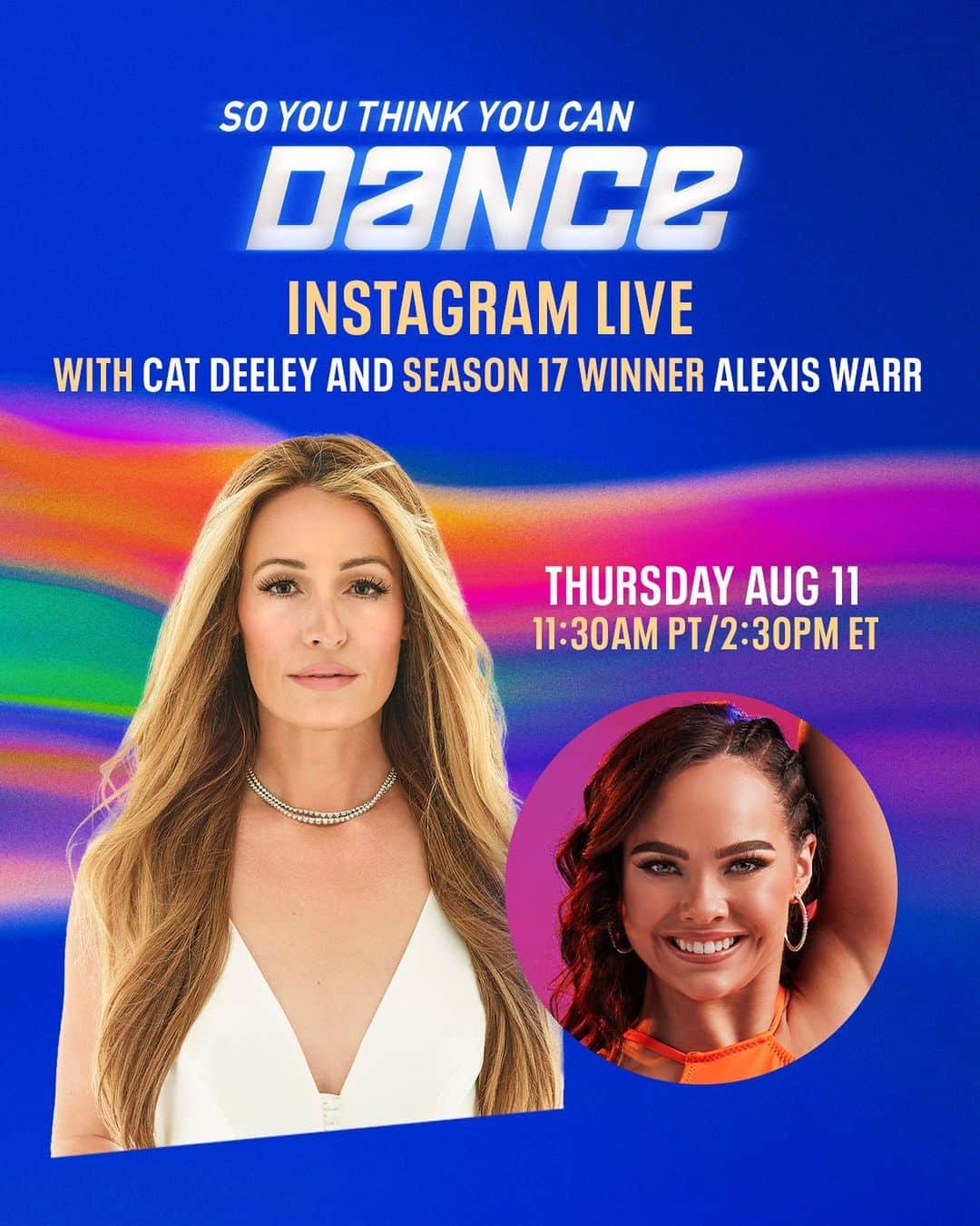 アメリカン・ダンスアイドルさんのインスタグラム写真 - (アメリカン・ダンスアイドルInstagram)「Join us TODAY on Instagram Live at 11:30AM PT/2:30PM ET for a conversation with @catdeeley and the winner of #SYTYCD Season 17, @alexis_warr!」8月12日 1時03分 - danceonfox