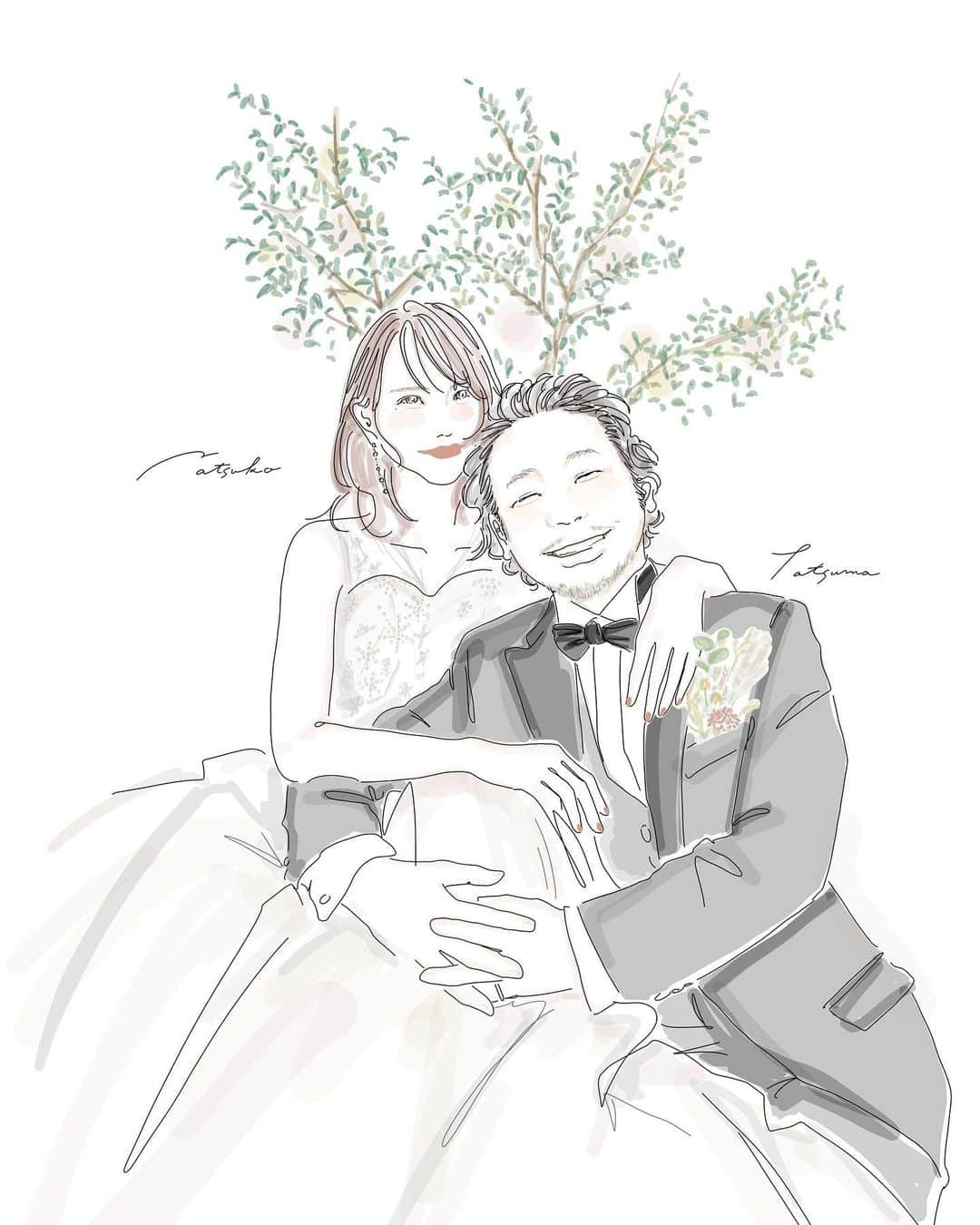 南夏希さんのインスタグラム写真 - (南夏希Instagram)「👰wedding illust🤵‍♂️ ⁡ やっと、やっと、やーっと HPにwedding illust(ウェルカムボード)の ページを作りました!  @punipuni729  プロフィールのURL(HP) 　→wedding illustからご覧頂けます。 ⁡ (HPのトップ画像は毎回変わるお楽しみ💫  ⁡ サンプル数点載せてるので 気になってたわよ、 というお方は是非ぜひご覧ください👀 ⁡ ⁡ サンプルとしての掲載をご快諾頂いた皆さま、 ご協力ありがとうございます🥰 ⁡ ⁡ 幸あれ〜🐝🌸 ⁡ ⁡ #welcomeboard #wedding #ウエルカムスペース ⁡ #illust#イラスト#イラストレーター#일러스트#插图#smile#illustrator#南夏希#minaminatsuki#目で見るハッピー」8月12日 19時17分 - punipuni729