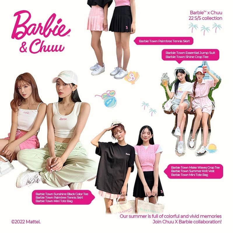 Chuuのインスタグラム：「🎀Chuu x Barbie🎀  New Barbie Collection✨ 다양한 상품들이 준비되어 있어요❗️ 전 상품 10% 할인 얼른 구경하러 오세요💕  #chuu#츄#barbie#바비 #lovely_daily_look_chuu」