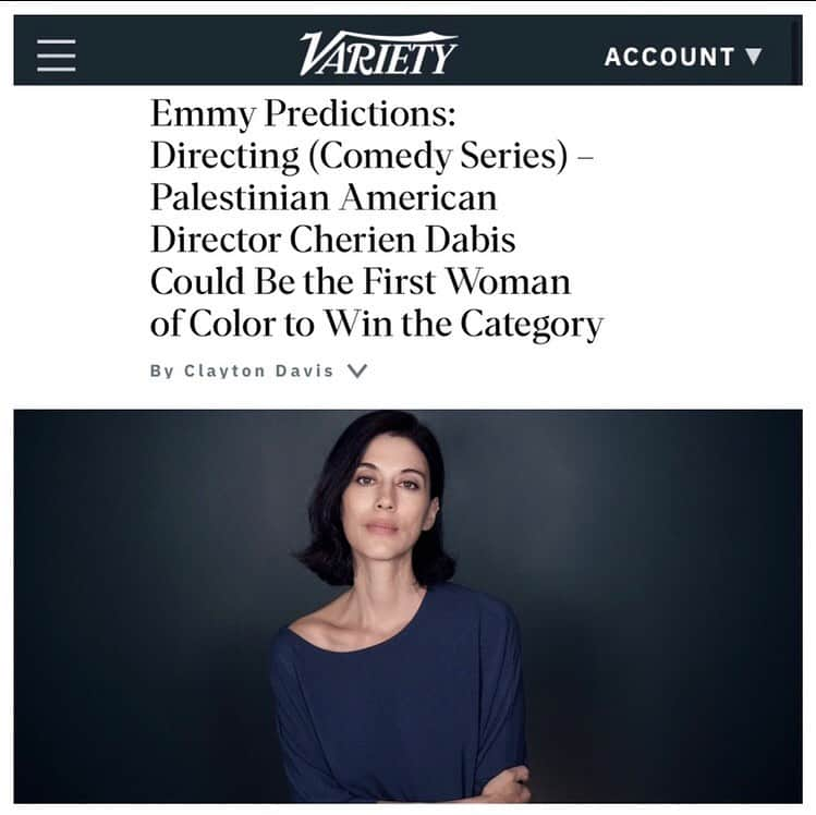 チェリーン・ダビスのインスタグラム：「In the 74 year history of the Emmys, a woman of color has never won in the directing comedy race. Let alone a Palestinian. Here’s to shattering glass and stereotypes. 🍾🥂✊🏽🇵🇸  #onlymurdersinthebuilding #onlymurders #omitb #femalefilmmakerfriday #womendirectors #makingherstory」