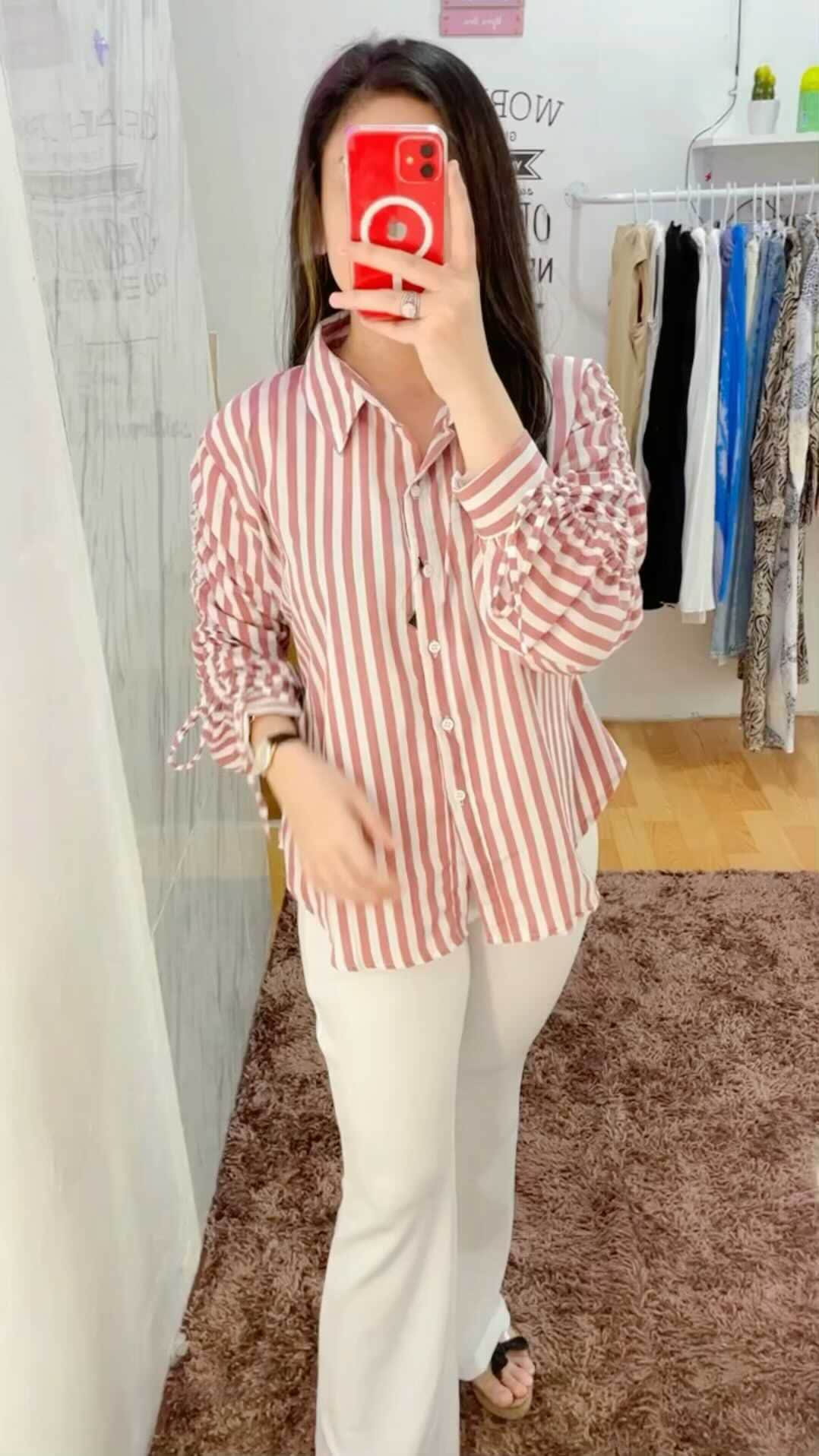 天使もえのインスタグラム：「Bahan crinkle  Ld 120 Fit xxl  160k Pink」