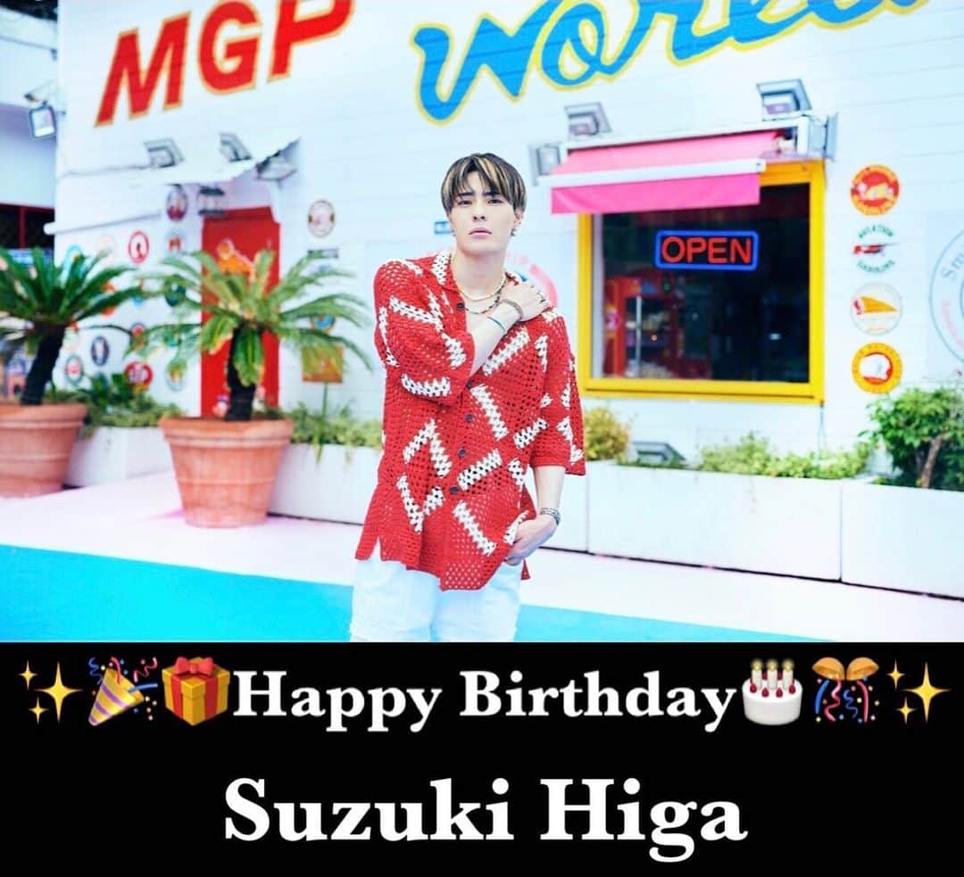 のインスタグラム：「. ✨🎉🎁HBD🎂🎊✨. . @suzuki_higa_official . . . . #happybirthday #誕生日 #おめでとう #比嘉涼樹 #ビバスズキ」