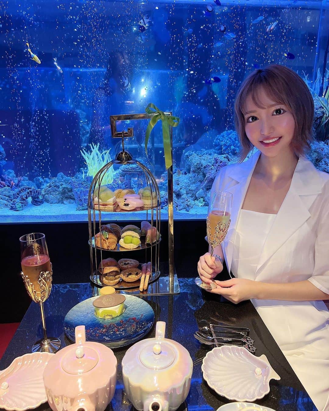のインスタグラム：「. 🐠💕 メロンアフヌン🍈✨ .」