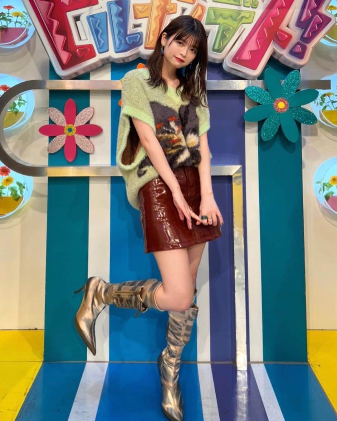 景井ひなのインスタグラム：「_ 本日ヒルナンデス！ ありがとうございました☺︎🤍 今月絶対ディズニー行く😣✊🏻」