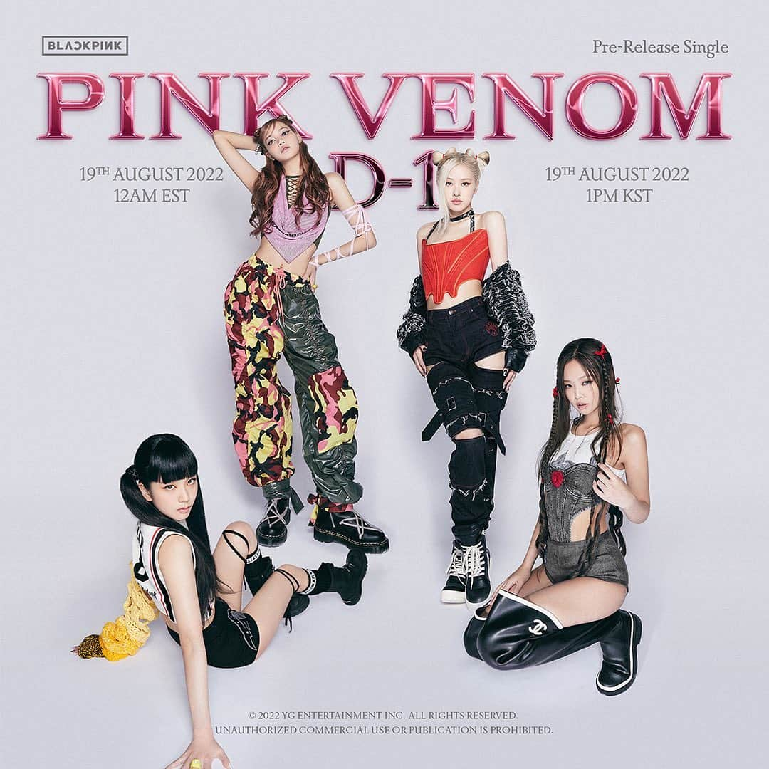 ロゼさんのインスタグラム写真 - (ロゼInstagram)「🖤🎀 PINK VENOM  D-1 🎀🖤  •  #BLACKPINK #블랙핑크 #PreReleaseSingle #PinkVenom #D_1 #20220819_12amEST #20220819_1pmKST #Release #YG」8月18日 0時05分 - roses_are_rosie