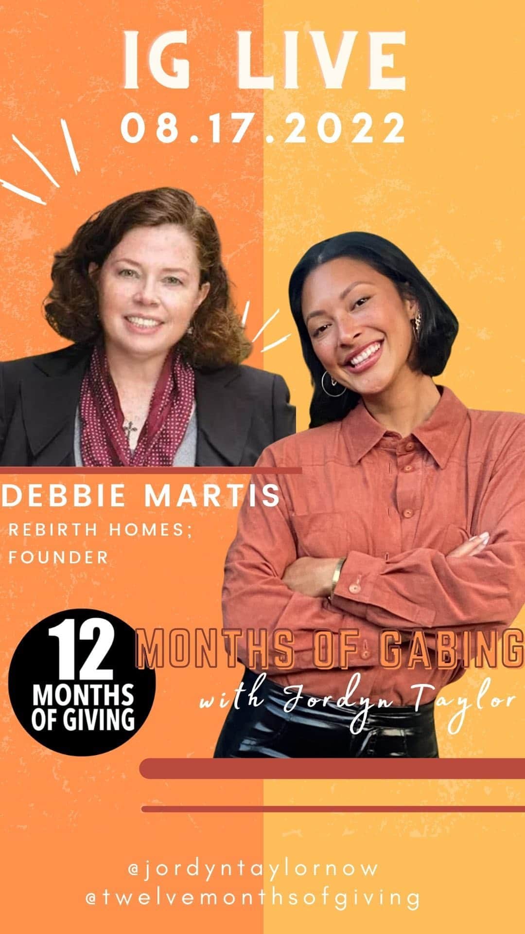 のインスタグラム：「@rebirthhomes is combatting human trafficking through education, awareness and by providing homes for survivors in Riverside, CA (my hometown!)  So happy to sit down with Debbie Martis, the founder and CEO of this incredible non-profit. 💛  Please consider donating your time, prayers and mooolah to help these women to heal and get back on their feet 🙏🏽」