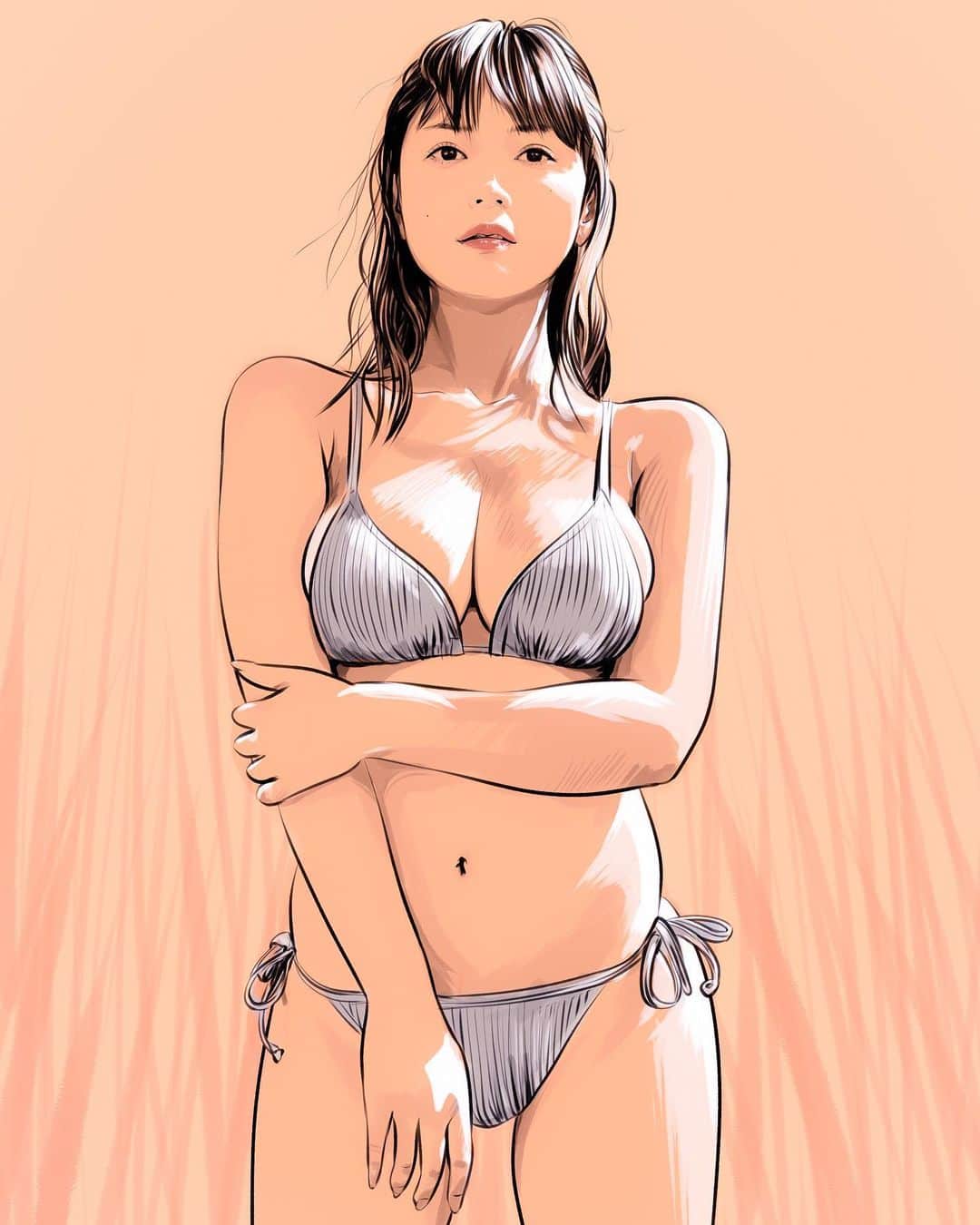 てらりんさんのインスタグラム写真 - (てらりんInstagram)「『櫻井音乃さん(@o_to.08 )』  #イラスト #イラストレーション #グラビアアイドル #櫻井音乃 #illustration #portrait #art #drawing #bikinimodel #otonosakurai」8月19日 0時05分 - terarin08