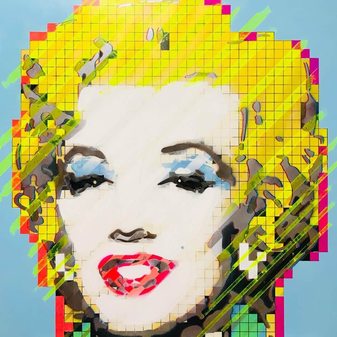 LOOTONEのインスタグラム：「LOOTONE Stencil 2022 "Marilyn Monroe" Size ：727mm X 727mm  #contemporaryart #contemporarypainting #andywarholart #marilynmonroe #marilyn #popart #popartstyle #stencilart #stencilgraffiti #graffitiart #tokyoart #ポップアート #ステンシルアート #アート #現代アート #アート作品 #マリリンモンロー #コンテンポラリーアート #アートギャラリー #ギャラリー」