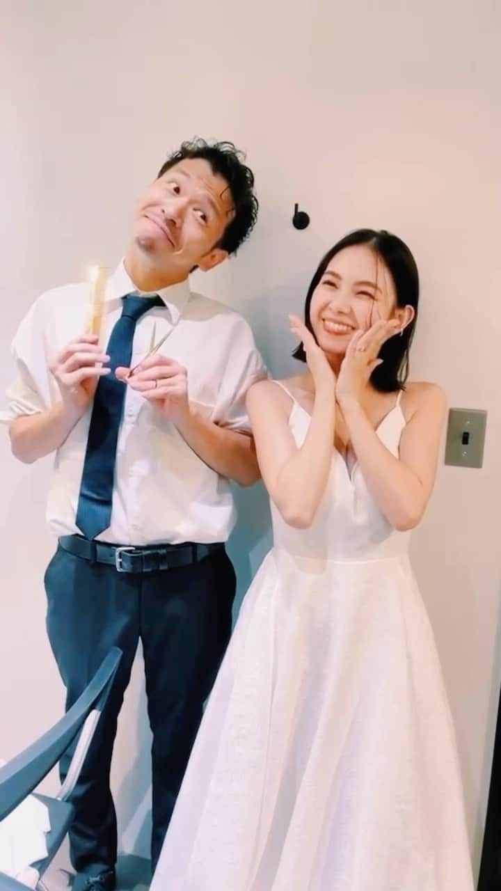 栗原一徳のインスタグラム：「花嫁カット👰‍♀️✂︎ 大切なカットを担当させてくれてありがとう😊  #花嫁 #answer」