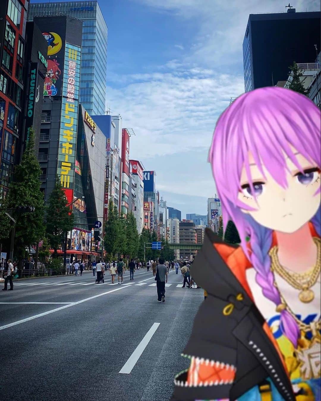 ミライアカリのインスタグラム：「アカリと秋葉原行ってきた  なんかいっぱい歩いて疲れたけど、アカリが楽しそうでよかった  😈」