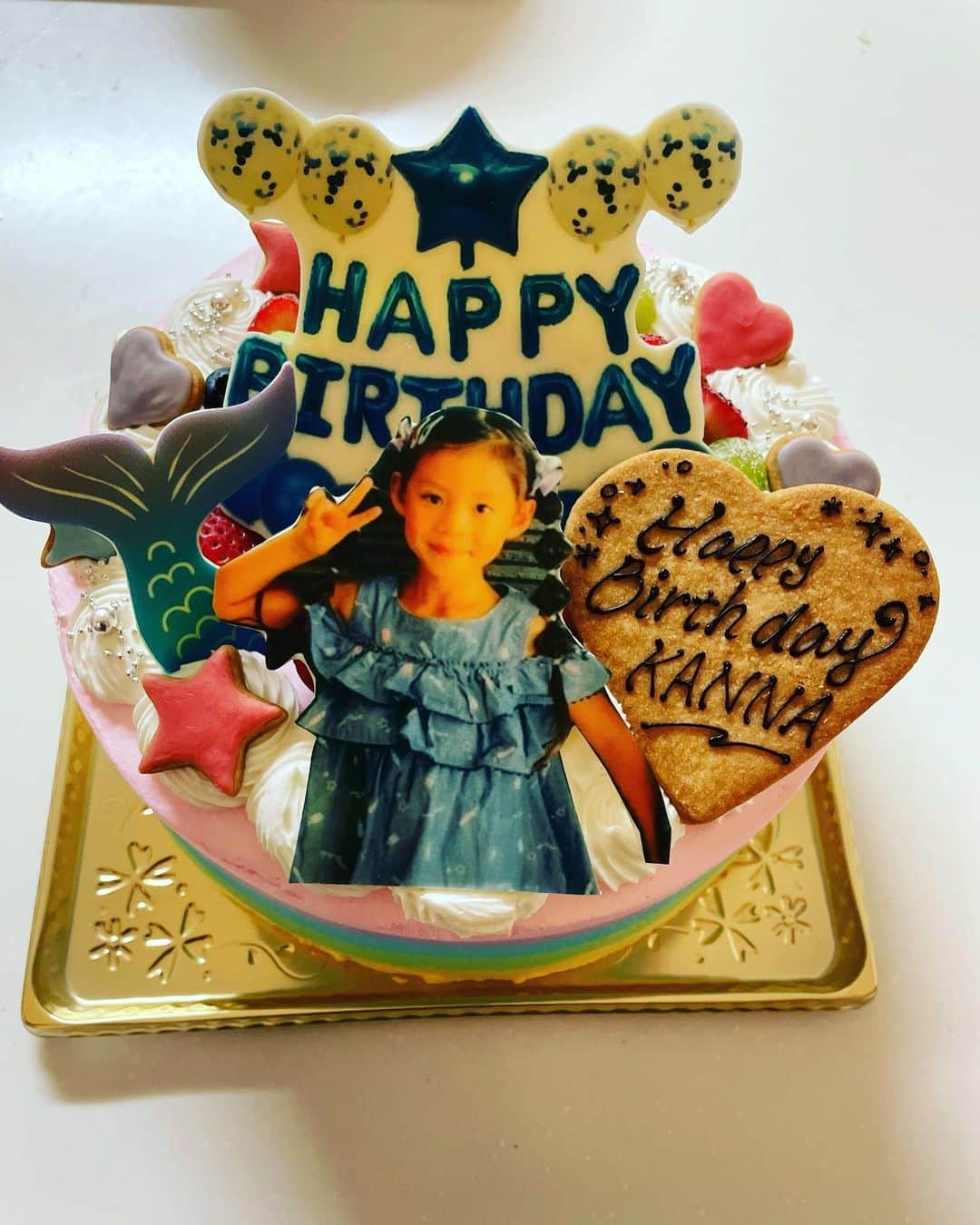 井上裕大のインスタグラム：「カンナ誕生日おめでとう🎂🎉 #誕生日#７歳 #おめでとう #来年もみんなでお祝いできる様に #頑張りましょう」