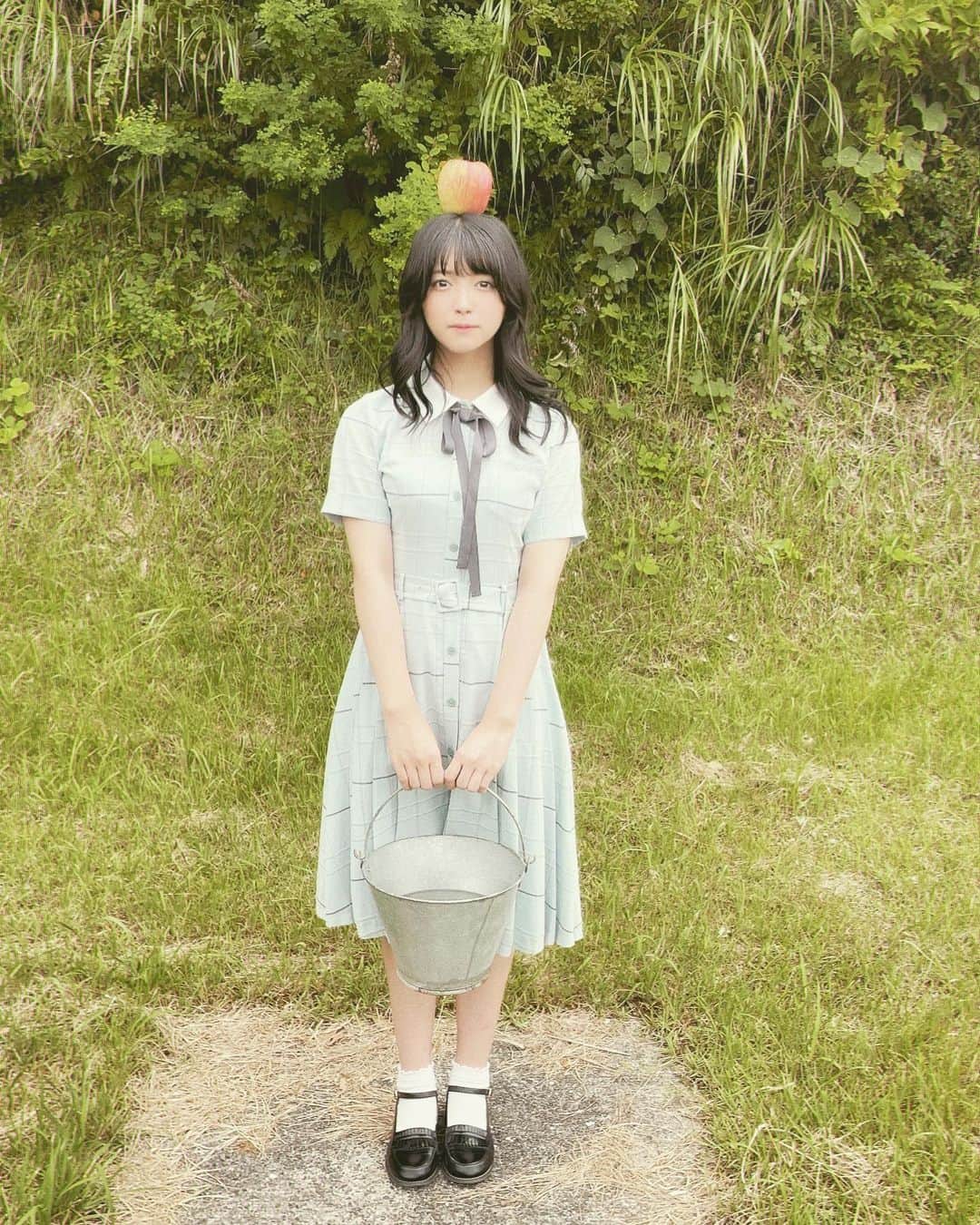 進藤あまねのインスタグラム：「🍎🪣‪🌱‬  #夏 #りんご #バケツ #ねすぐらむ」