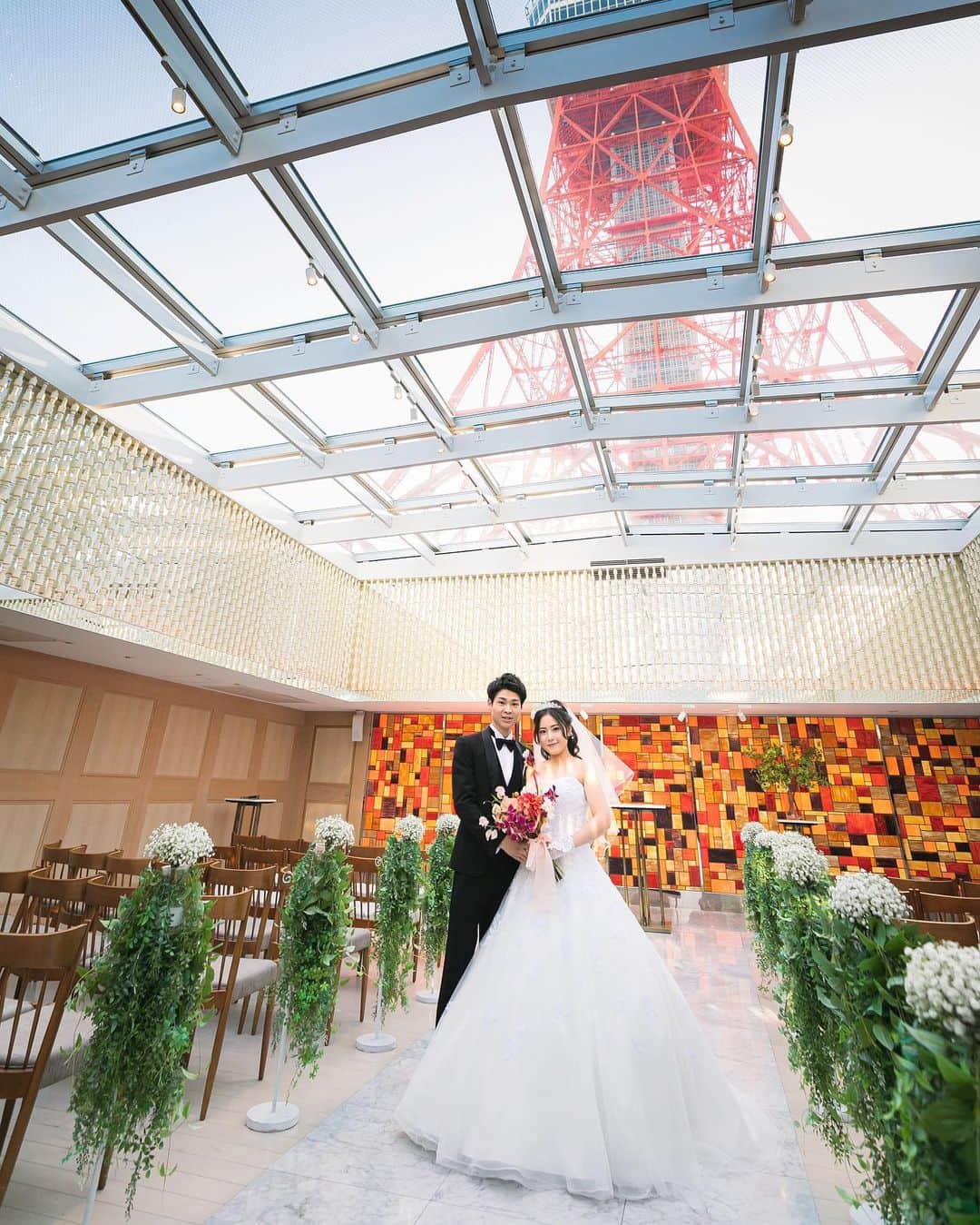 東京タワーの麓の結婚式のインスタグラム