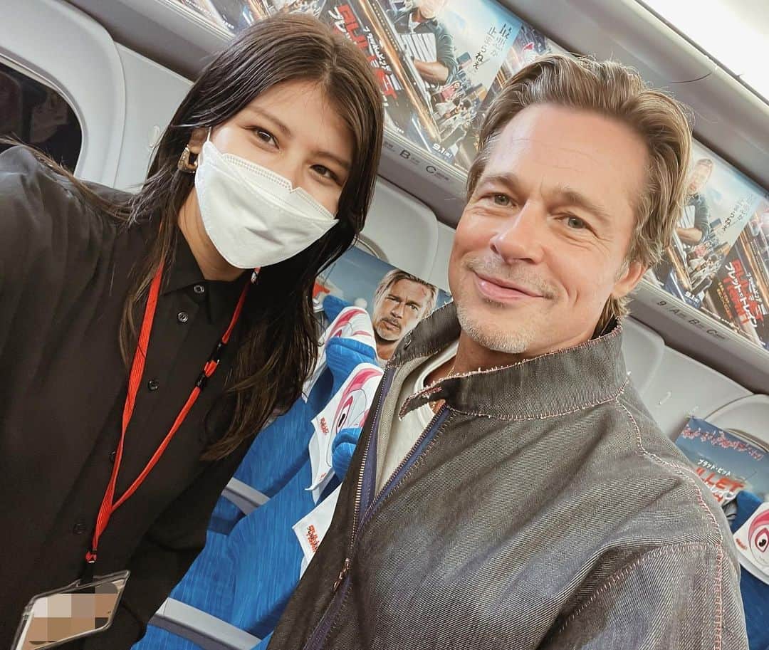 九里聖莉奈のインスタグラム：「. ⁡ It was like my dream come true !  お仕事でブラピ様と出逢うことができました🥹🥹 ⁡ #kuriseri  ⁡ ⁡」