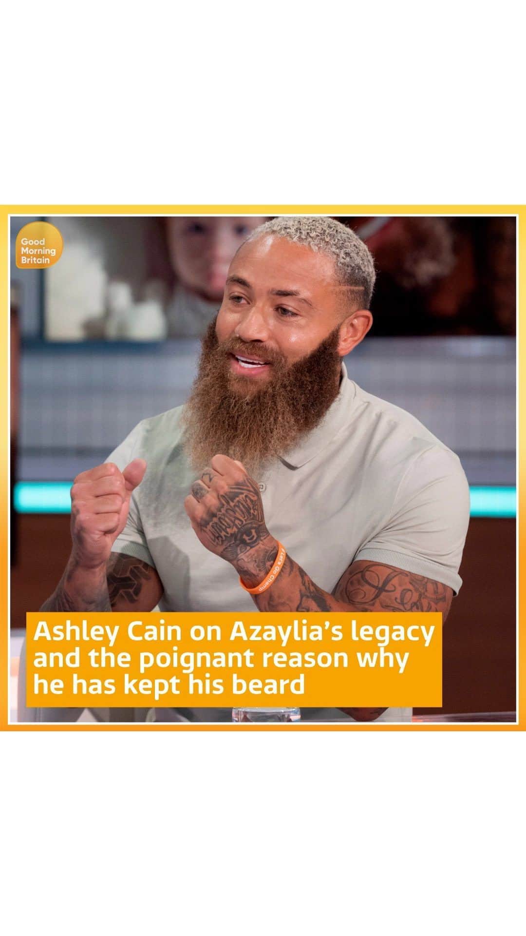 アシュリー・ケインのインスタグラム：「‘My daughter is my superpower’ 🧡  @mrashleycain poignantly explains why he has kept his beard and why he is taking on big challenges in honour of his daughter.」