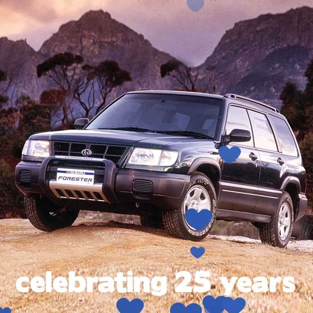 Subaru Australiaのインスタグラム：「Celebrating 25 years of Subaru Forester🎉. Loved by generations of Australians since arriving on the scene in 1997. Thanks for 25 years of epic SUV adventures, spontaneous trips and memories that will last a lifetime! 🙌. Share a pic of your Forester with us. ⁣ #Subaru #Forester #SUV #SymmetricalAWD #Boxer #Forester25years」
