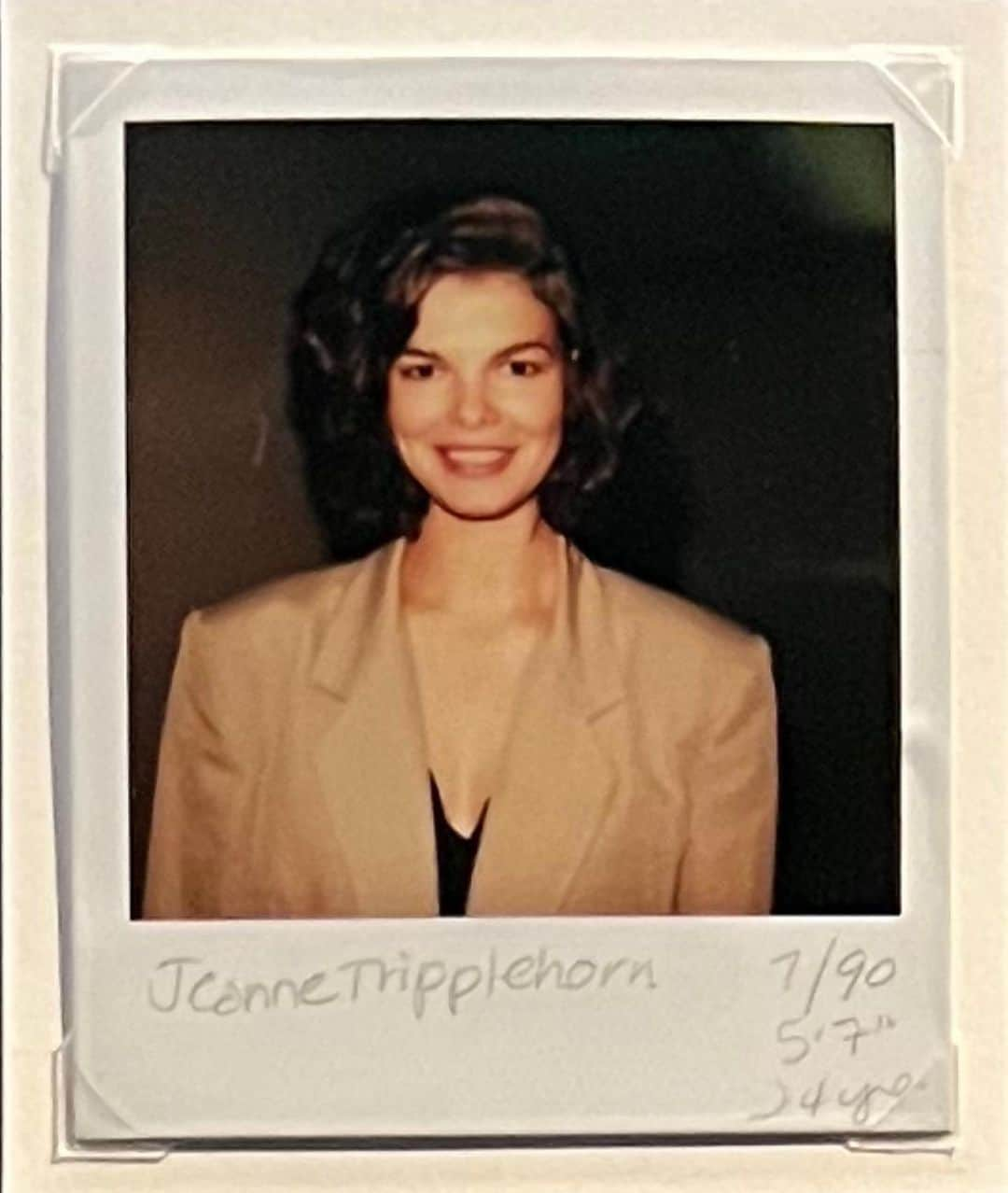 ジーン・トリプルホーンのインスタグラム：「Audition polaroid from legendary casting director director Marion Dougherty featured in Stories of Cinema exhibit. Thank you @academymuseum  #tbt」