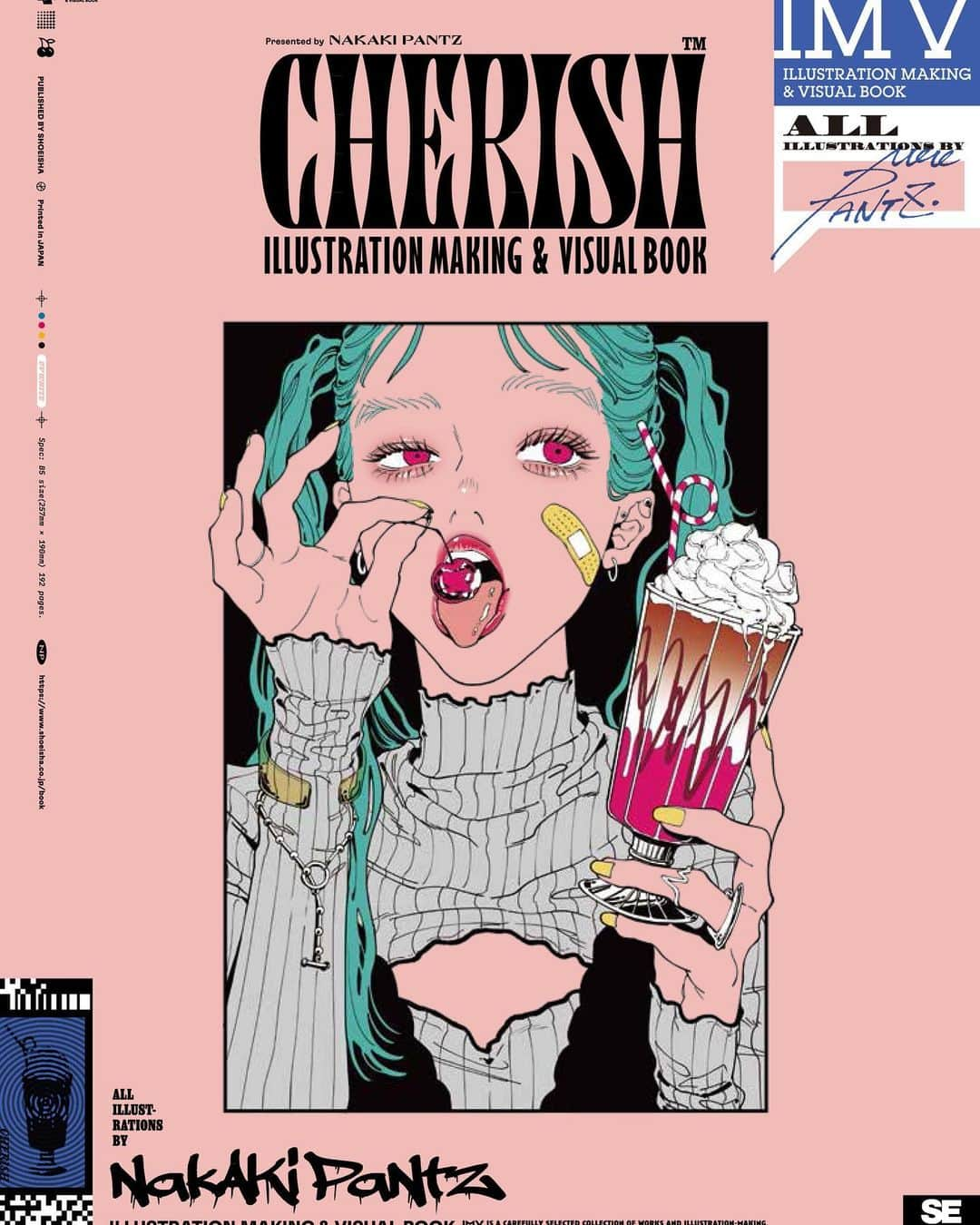 NAKAKI PANTZさんのインスタグラム写真 - (NAKAKI PANTZInstagram)「【お知らせ】 10月13日に、初の作品集となる「CHERISH」が『ILLUSTRATIONシリーズ』を手掛ける翔泳社様より発売となります。  これまで描かせていただいたアートワーク約100点、描き下ろしメイキング2点と、描き下ろしを含むラフスケッチ集にインタビューまでして頂いております。  制作にあたり装丁から担当者さんとこだわらせて頂き、愛を詰め込んだ一冊です。  amazonにて予約も開始しております。 是非お手に取っていただけると嬉しいです💎 . . 『CHERISH』NAKAKI PANTZ作品集 ILLUSTRATION MAKING & VISUAL BOOK  B5ワイド判 192ページ  ご予約 https://amzn.asia/d/bbzDfPc」8月26日 19時07分 - nakakisan