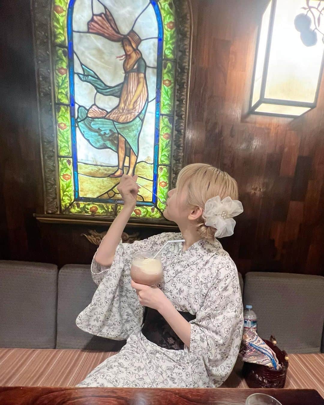 志村美希のインスタグラム：「おそらくようやく浴衣最後です、、 お付き合いアリゴトでした」