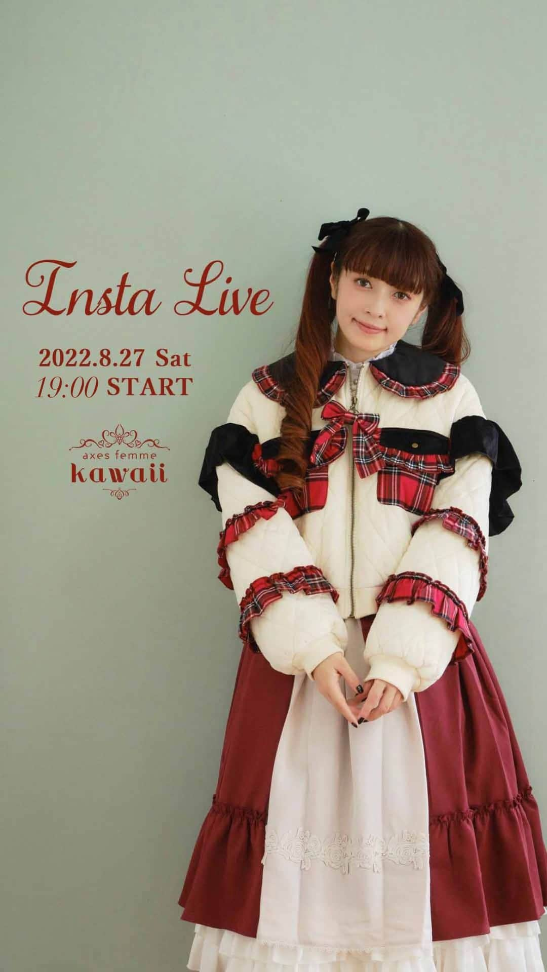 axes femmeのインスタグラム：「. . Kawaii  Special  Live .  8/27（土）20時よりオンラインショップにて先行販売開始です💕 . . スペシャルゲスト:青木美沙子さん @misakoaoki  @axes_femme_kawaii_official」