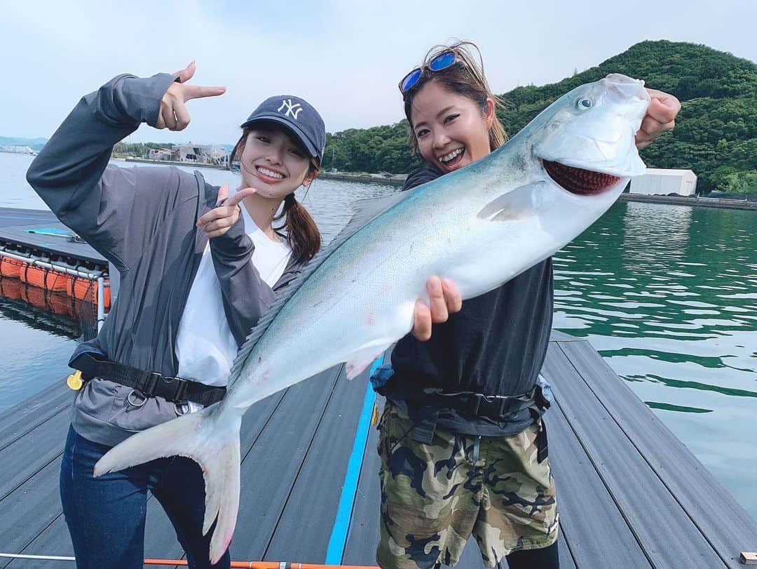 関西テレビ「釣りたガール！」さんのインスタグラム写真 - (関西テレビ「釣りたガール！」Instagram)「昨日に引き続きフッチーさんと一緒に釣りをしてきました☺️  今日は白浜町にあるカタタの釣堀さんにお世話になり、海上釣堀を満喫❣️  そして、私は初めての青物釣りに挑戦しました！！  2枚目はヒラマサに振り回されている時の写真です😂　  これまでに感じたことのない重さと引きの強さで本当に本当に大変でしたが、なんとか釣り上げることができました！ あの達成感は忘れられませんっ😳✨  釣った魚はお刺身で美味しく頂きました😋🫶🏻  さらに！フッチーさんと映え写真対決もしています！ 一体どんな写真でどちらが勝ったのか…😳  こちらもオンエアをお楽しみしていてください😚❣️  #釣りたガール #白浜 #カタタの釣堀  #釣り」8月28日 21時05分 - tsurita_girl