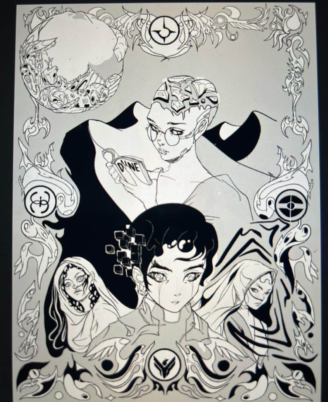 グライムスのインスタグラム：「Made this Dune fan art haha」