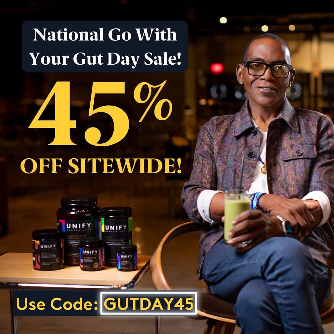 のインスタグラム：「Happy #NationalGoWithYourGut Day!⁠ ⁠ Celebrate today with 45% off your favorite Unify products. ⁠ ⁠ Offer only valid on regular-priced sitewide products⁠ ⁠ *Ends September 30th!」