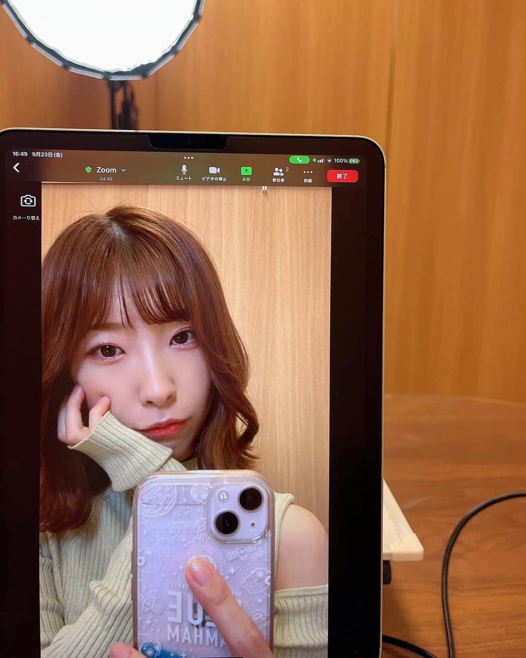 岩佐美咲のインスタグラム：「オンライングリーティングでした💕　　　　　　 皆さんと一対一でお話出来ると、安心します☺️✨」