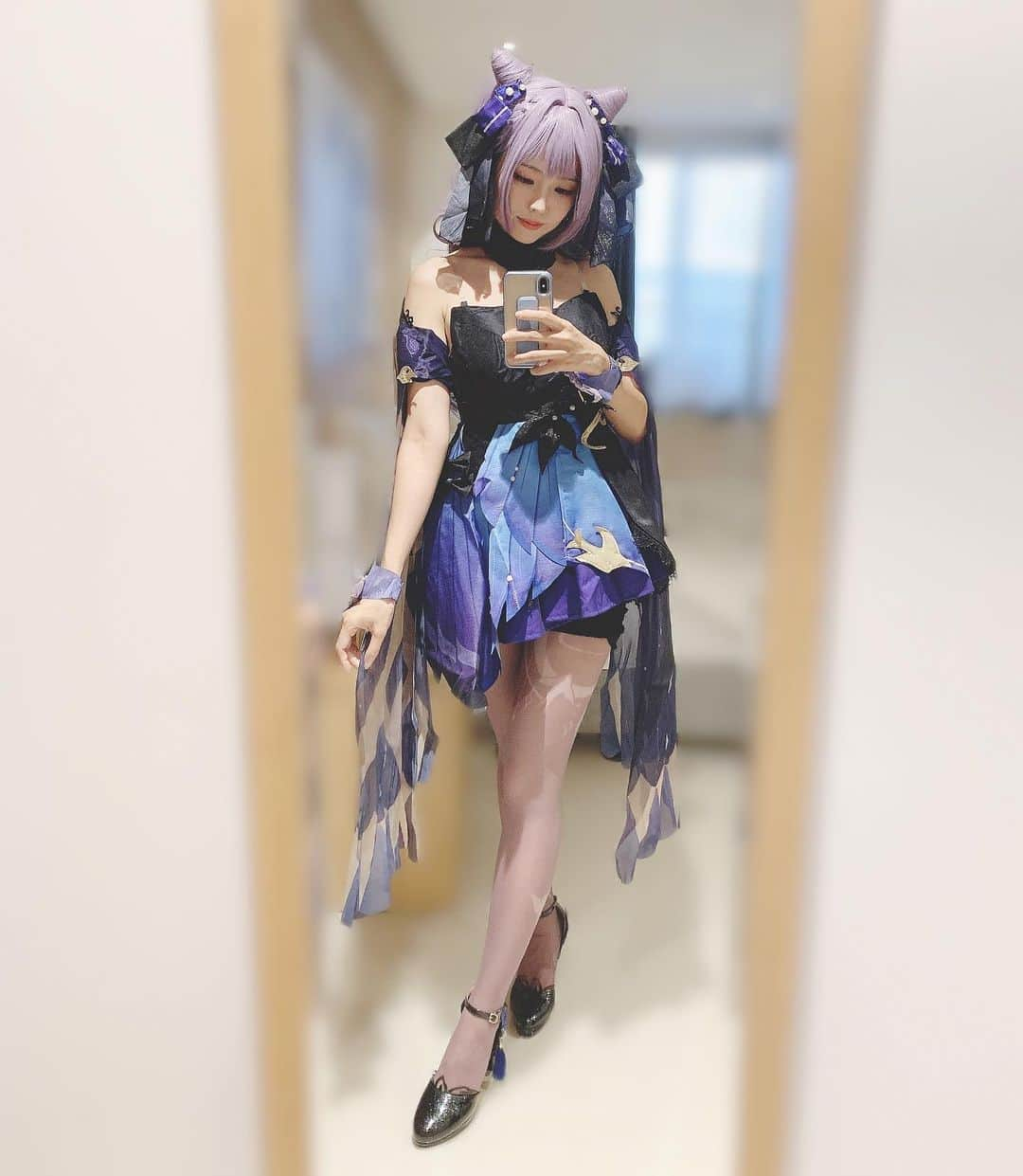 Elyのインスタグラム：「Second costume today ~ Keqing💜 刻晴ちゃん💜 #genshinimpact  #genshin #genshincosplay #ely #elycosplay #cosplay #keqing #keqingcosplay」