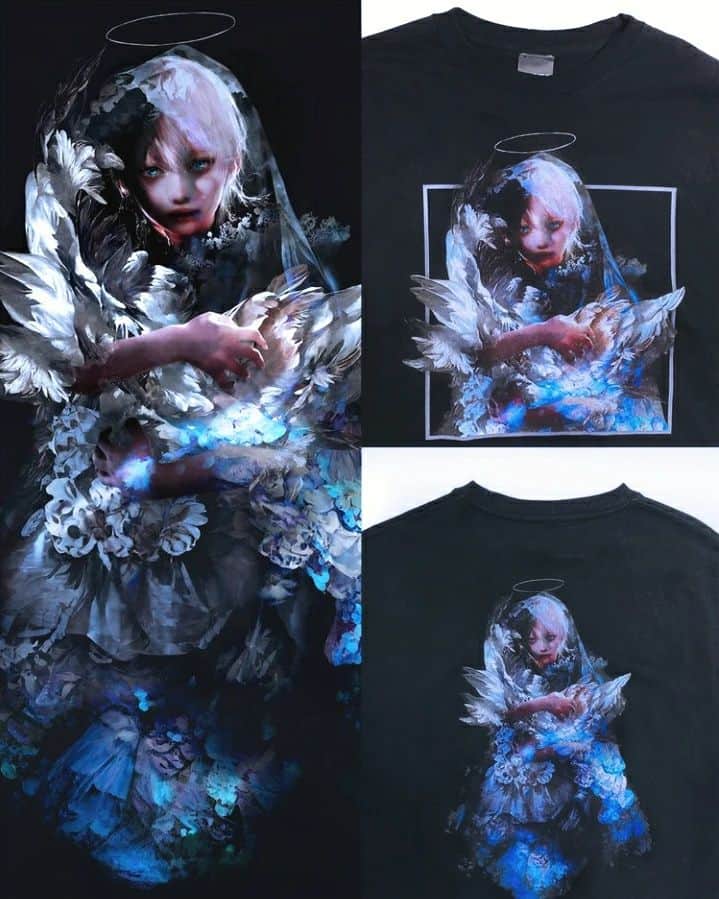 青依青のインスタグラム：「FACT101さんにて新作秋冬グッズ出ました!´- ロングTシャツ、パーカー、ビックシルエットスウェットの3点  特にパーカーがすごく可愛くて私もヘビロテしようと思っています👏🏻·͜·✨  ご購入はこちらから↓ https://fact101.jp/  #FACT101  #青依青  #イラスト #fashion #shirt #Parker #hoodie #sweat #collaborationdesign #illustration #illust #digitalart #drawing  #draw #art」