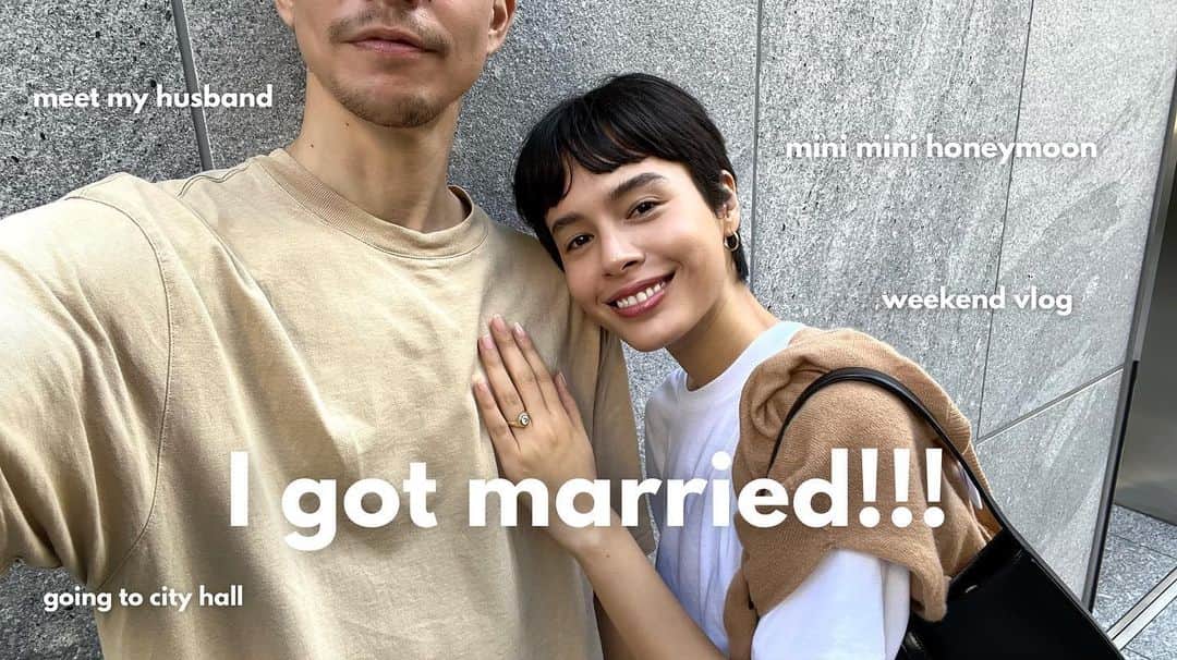 大屋夏南のインスタグラム：「New vlog with English subtitles is up on my YouTube channel 🤍Link on my stories 💫 結婚しました🌷今週は婚姻届を出した週末のweekend vlog🕊夫が初登場、私たちのミニミニハネムーン、結婚してみて、などなど👀リンクはストーリーズに🦋」