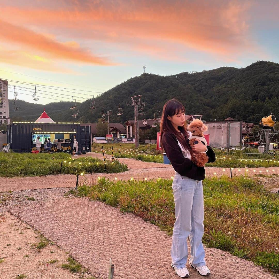 ユン・ジンソルのインスタグラム：「🐶🧡」