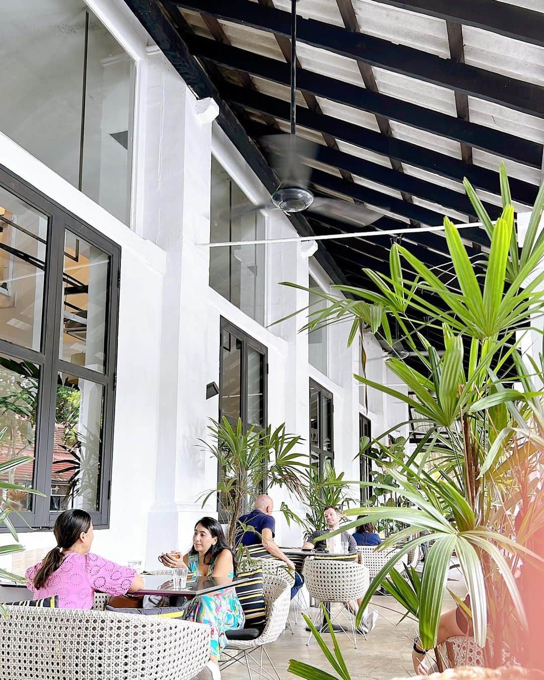 のインスタグラム：「🍹🌿💫  シンガポールのオシャレエリア🇸🇬 デンプシーヒルに行きました🥂  シンガポール植物園が近いせいか 緑の匂いがすごく濃くて 降り立った瞬間、 「わ〜この緑の密な香り久しぶり🌳💗」 と胸いっぱいに空気を吸い込みリフレッシュ🌬  どのカフェも素敵＆また行きたいエリアです💕  #シンガポール #移住生活 #singapore #cafe」