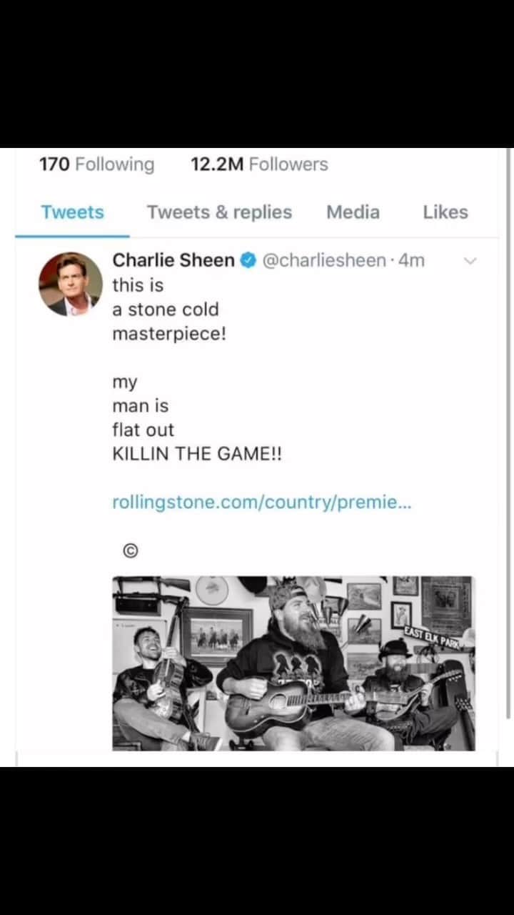 チャーリー・シーンのインスタグラム：「5 years ago today @charliesheen sent a tweet out that started a great collaboration and a great friendship!!! #mostlystoned #charliesheen #timmontana」