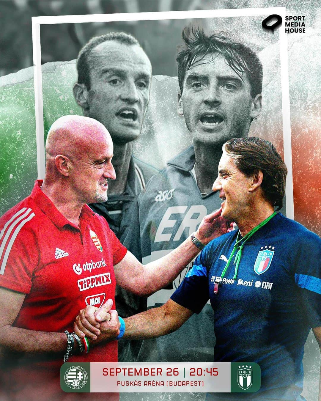 ロベルト・マンチーニのインスタグラム：「MATCH DAY! 🇭🇺🇮🇹  Together against all forms of racism. Tonight, let’s just have fun! ⚽️  #marcorossi #robertomancini #hungary #italy #hunit #football #matchday #meccsnap #nationsleague #together @sportmediahouse」