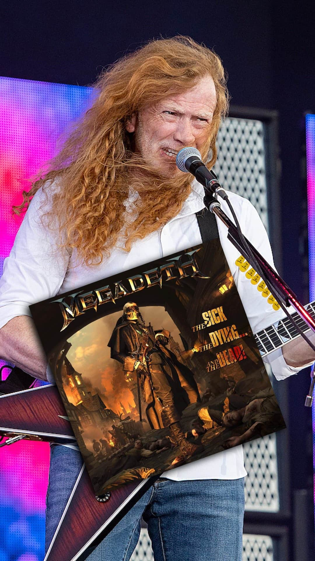 Megadethのインスタグラム：「Our live chat with @megadeth’s @davemustaine about the killer new album ‘The Sick, The Dying… And The Dead!’ which is out now! 🔥 🔊   #megadeth #davemustaine #thesickthedyingandthedead #loudwire」