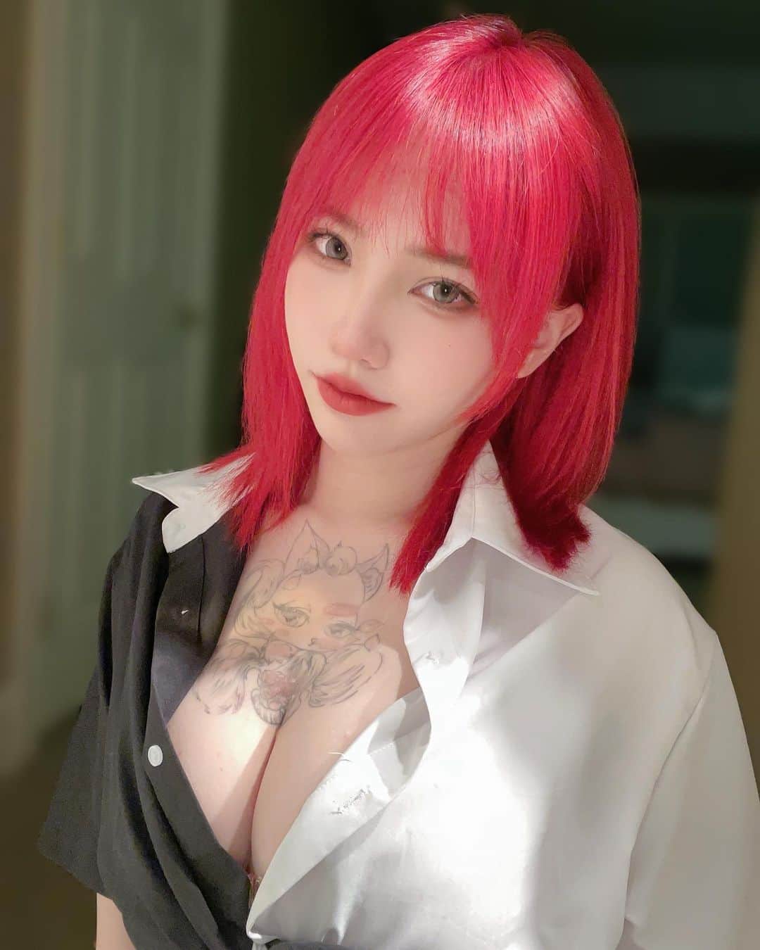 のインスタグラム：「New color❤️‍🔥 #redhair」