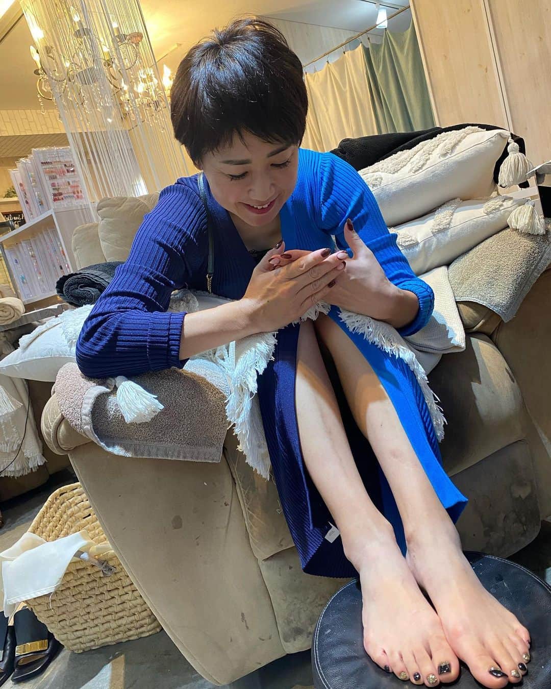 古閑美保のインスタグラム：「ネイル @lavivi.ake  @nails_lavivi  色ちゃんいつもありがとう！」