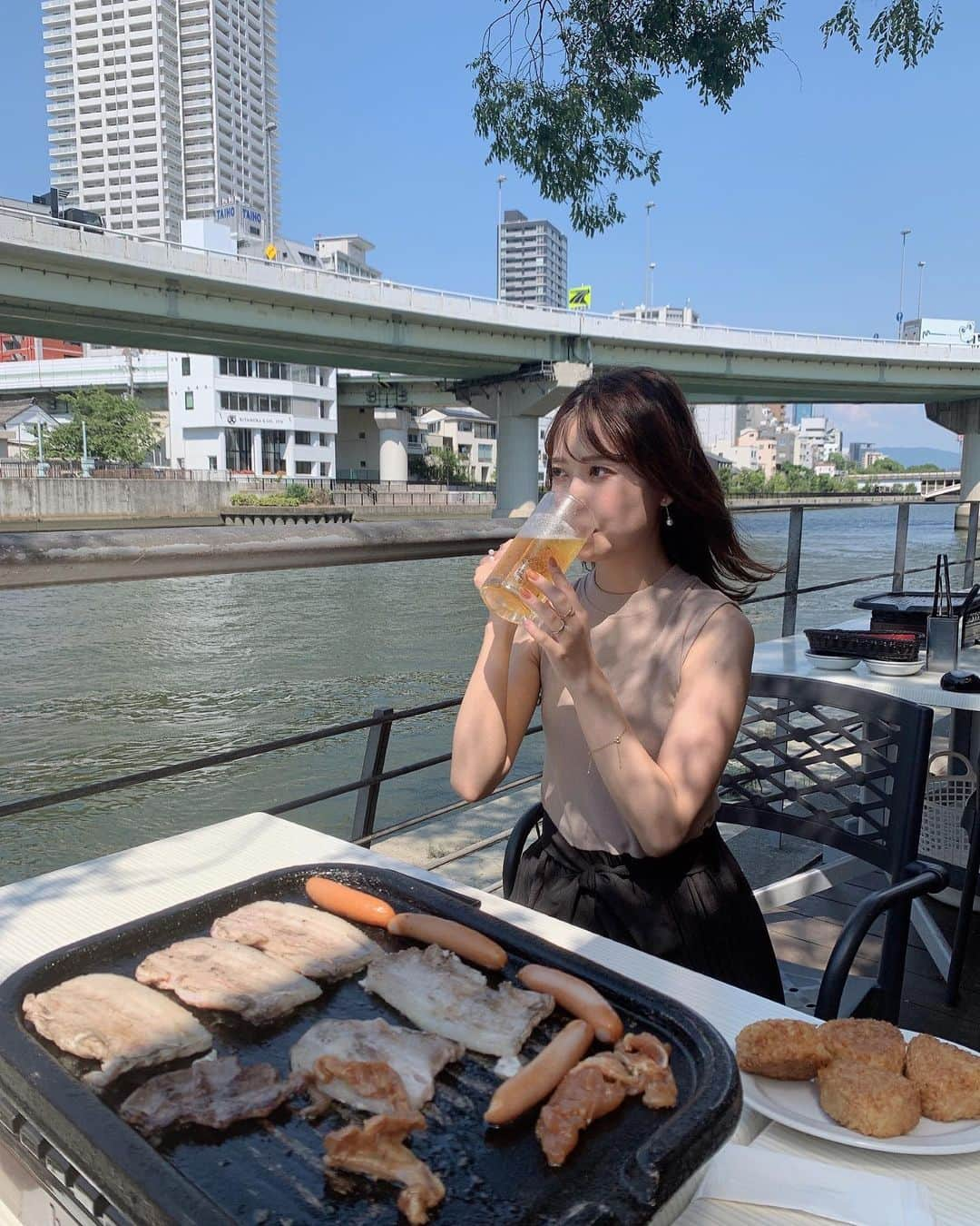 坂田風音さんのインスタグラム写真 - (坂田風音Instagram)「⁡  ⁡夏の思い出🍺🍖♥」9月5日 20時36分 - kazane_16