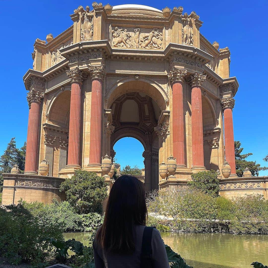 リュ・ジヘのインスタグラム：「#🇺🇸#미국생활#미국여행#샌프란#산호세라이프 #palaceoffinearts#goldengatebridge#금문교」