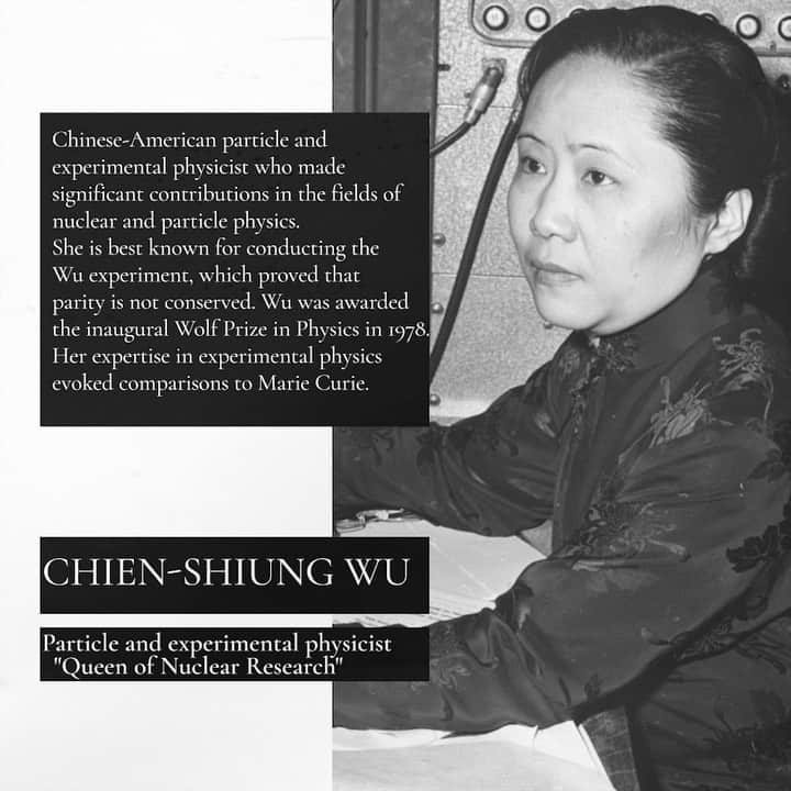 ベダ&カンパニーのインスタグラム：「I was a senior research scientist that changed the accepted view of the structure of the universe.  I disproved one of the then widely accepted “laws” of physics, 'the conversation of parity', by proving that identical nuclear particles do not always act alike. Chien-Shiung Wu  Bedat & Co esteems women of character that shatter glass ceilings with their self-assurance and confidence as conviction. Here is our share of outstanding women. #bedatandco #womenofcharacter #womeninphysics #chienshiungwu #womenchangemakers #glassceilingbreakers #womenempoweringwomen #womensupportwomen #changemaker #supportwomen #bedat」