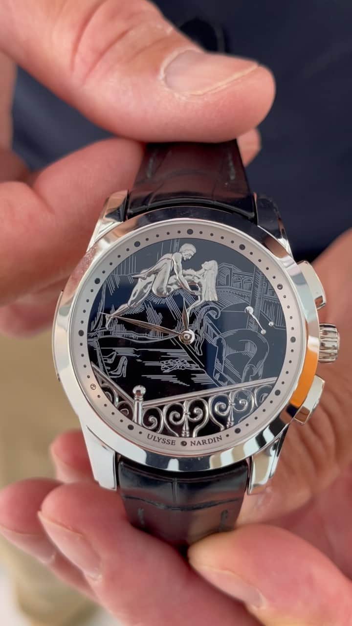 WATCHMANIAのインスタグラム：「From my recent @ulyssenardinofficial factory and museum visit with @sarksaatcilik ( Turkey Distributor of Ulysse Nardin ) , Hour Striker Erotica Jarretiere 🔞⛔️  #ulyssenardin #eroticwatch #erotic #ulyssenardinerotica #ulyssenardineroticajarretiere #şarksaatçilik #watchmania」