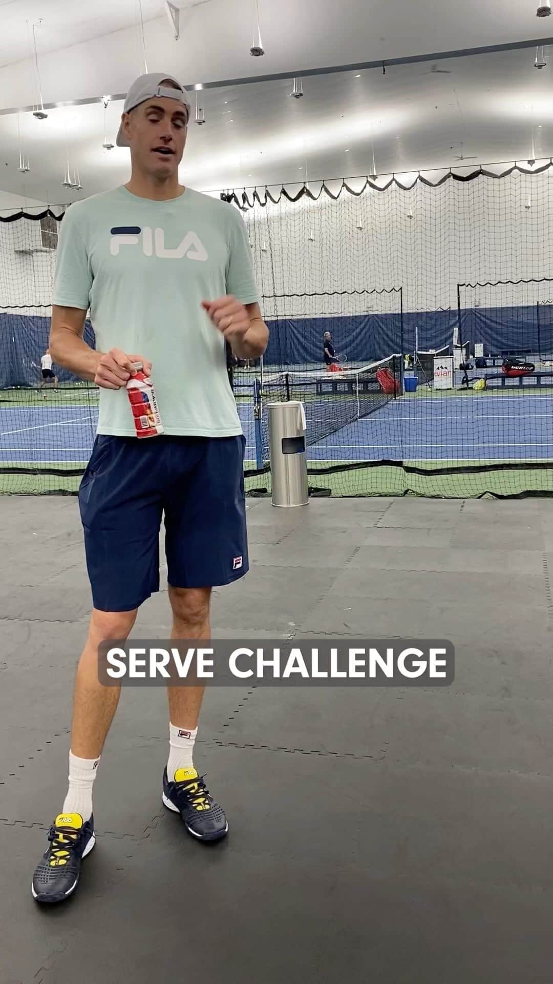ジョン・イスナーのインスタグラム：「How many times do you think I can ace @jack.sock? Let's just say he'll be needing more @DrinkBODYARMOR LYTE after this. #LYTEUptheOpen   #ad」