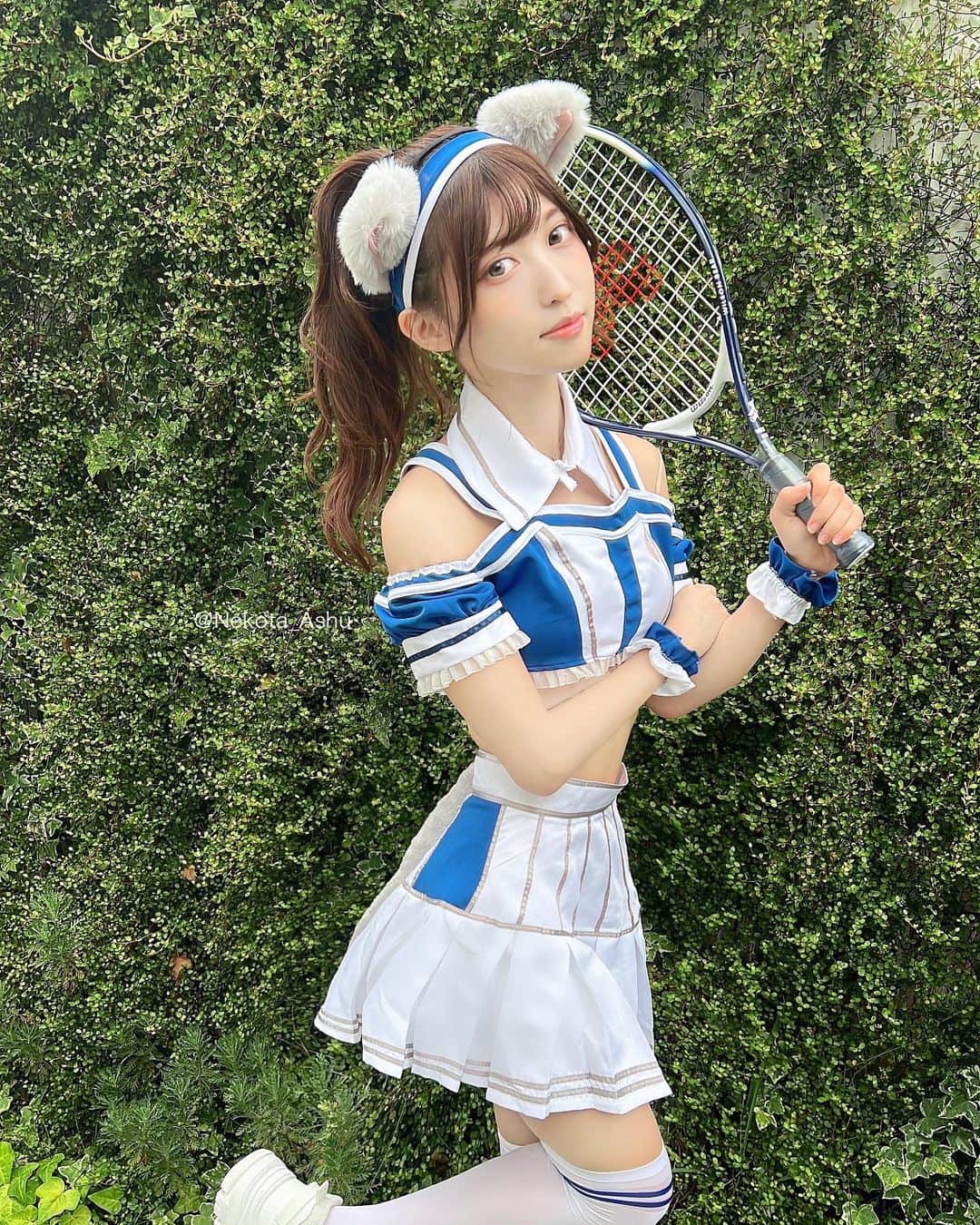 猫田あしゅのインスタグラム：「テニスガール🎾♡ . . #テニス #テニスコスチューム #猫田あしゅ #コスプレ #コスプレイヤー #cosplay #cat #japanesegirl #otaku #cosplayer  #コスプレイヤー自画撮り部 #maid #アニメ #オタク #コスプレイヤーさんと繋がりたい #cosplaygirl #cosplayphoto  #cosplayphotography #コスプレ撮影  #コスプレ好き #instagood #followme #メイド服  #角色扮演  #角色扮演者  #selfie  #cosplayselfie  #マリームーン #malymoon  #マリームーンオリジナル」