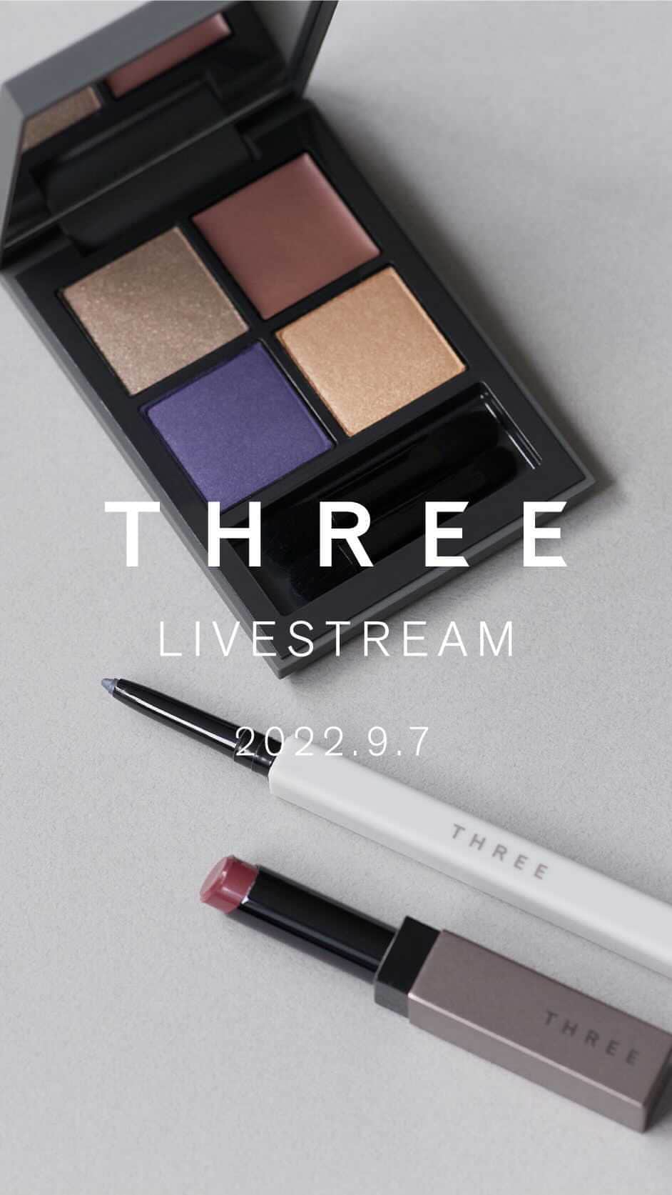 THREEのインスタグラム：「THREE LIVESTREAM  THREE メイクアップアーティスト高木とともに、本日より全国発売のAUTUMN COLLECTION 第2弾をご紹介。 人気アイテム「THREE ネイルポリッシュ」の塗り方のコツやアレンジもご紹介します。  #2022ThreeAutumnMakeupCollection #THREEネイルポリッシュ  #バランシングコンデンストクリーム」
