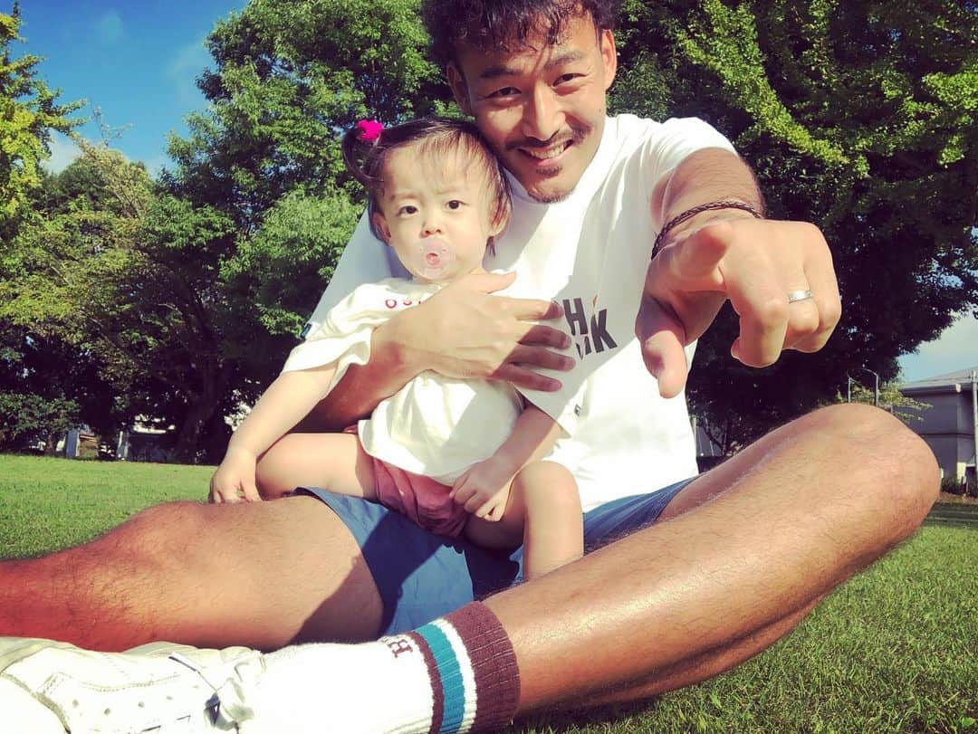遥天翼のインスタグラム：「★Arch★  TOPS BB park tee[DRY]【white】 size:XXL  BOTTOMS triangle block shorts【navy】 size:XXL  SOCKS TL sports crew mid【white/brown】 size:L  #arch_bal #ARCH_BALLER #キョウハナニヲキテイコウ  arch-design.jp」